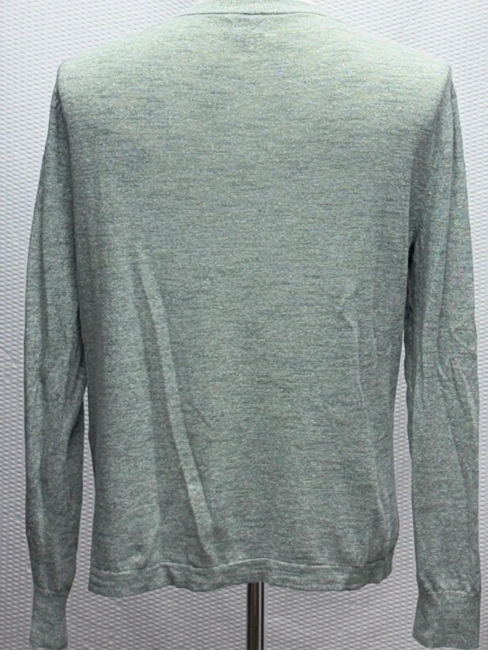 J. Crew Linen Cotton Henley Men’s L Green Lightweight Sweater Knit EUC